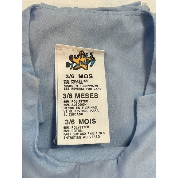 Vintage Cuties By Judy Baby Boy Romper 3-6 Months Blue Sailboat Embroidery - Picture 4 of 5